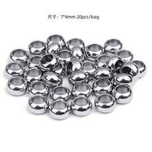 20 piezas de cuentas grandes de acero inoxidable, cuentas suaves de posicionamiento ajustable para hacer joyas DIY, resistentes a la alergia y que mantienen el color - cuentas de posicionamiento - Ver 9