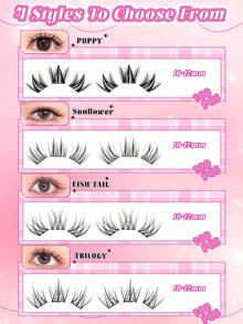 100-120pcs Soft/Natural/Delicate False Eyelashes - 9-16mm, Multiple Styles To Choose From, Suitable For Daily, Date, Work, Dinner Makeup, Enhances Eye Contour, Suitable For Ramadan, Comes With Tweezers For Convenient Application - Black - View 3