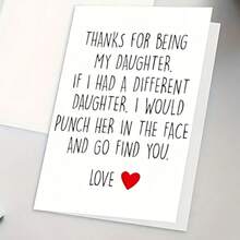 1pc Humorous Birthday Card For Daughter - Unique & Affectionate Greeting, Perfect Gift For Any Daughter, Includes Thank You Card Option, Father Daughter Relationship|Bold Lettering Card|Quality Paper Card - one-size - View 8