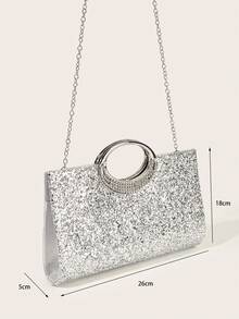 Fashion Sparkling Crystal Rhinestone Clutch Purse, Luxury Shiny Rhinestone Evening Handbag For Prom, Party, Ball, Birthday Celebration, Bridal Clutch, Perfectly Matching With Bridal Party, Prom Bag For Party.Elegant Sparkling Evening Purse For Women, Crystal-Detailed Hand-Held Clutch With Radiant Shine, Versatile Formal Bag For Weddings, Proms And Black-Tie Events.Sparkling Evening Purse, Crystal Clutch Bag, Formal Handbag, Wedding Purse, Prom Clutch, Black-Tie Event Bag, Radiant Clutch, Elegant Night Bag, Versatile Clutch, Celebration Accessory, Women's Formal Bag, Party Purse, Shimmer Bag, Gala Clutch, Special Occasion Bag.Christmas,Christmas Gifts,Gifts For Women,Crossbody Bags For Women,Purses,Purses And Bags Women,Makeup Bag,Bags For Women,Shoulder Bag,Carteras Para Mujer,Christmas Bags,Carteras Para Mujer,Mom Gifts,Makeup Bag,Personalized Gifts,Teacher Gifts,Teacher Christmas Gifts,Totes Bags For Women,Purses And Bags Women,Purses And Bags.Auspicious New Year Gifts - 銀色 - 查看 6