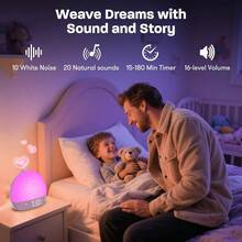 HAWTWake Up Light Sunrise Alarm Clock White Noise Sound Machine With 30 Soothing Sounds Dimmable Night Lights Sleep Aid Snooze Timer Loud Alarm Clock For Heavy Sleepers Adults Ideal For Gift - 黃色 - 查看 4