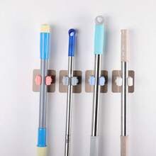 Bộ 3 giá treo chổi lau nhà không cần khoan, giá đựng đồ dùng phòng tắm, móc treo chổi lau nhà gắn tường, bộ giá treo chổi lau nhà có keo dính chắc chắn. - Nhiều màu - Xem 6