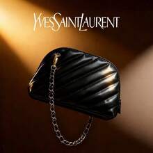 Yves Saint Laurent Esencial elegante de Navidad - Bolso de embrague negro multiusos para mujer, versátil para maquillaje, transporte, compras, regalo de moda para las fiestas - Negro - Ver 12