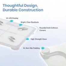 Etekcity Báscula inteligente para peso corporal, precisa hasta 0.02 kg, máquina de pesaje digital de baño para agua grasa muscular IMC para personas, monitores electrónicos de composición corporal Bluetooth, 400 libras(Actualizado Blanco) - Multicolor - Ver 9