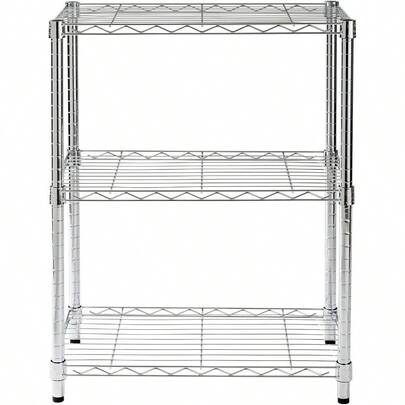 HoneyCanDo SHF01903 Adjustable Storage Shelving 250Pounds Per Shelf Chrome 3Tier 24Lx14Wx30H