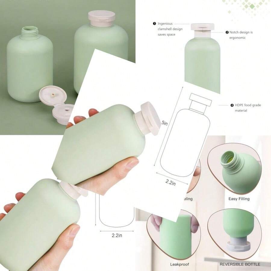 New Paquete de 2 Botella Exprimidora de Plástico Exprimidor Botella de Lavado de Tatuajes de 200 ml botellas vacías con tapa abatible en la parte superior de disco - como en la foto - Ver 1