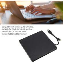 ASHATA Portátil Tipo A Tipo C USB 3.0 Externo CD DVD Caja de Unidad óptica, Transferencia de 5 Gbps, USB 3.0 Externo CD ROM Lector Regrabador Grabador Disco Duplicador Caja de Unidad - 1 - Ver 3