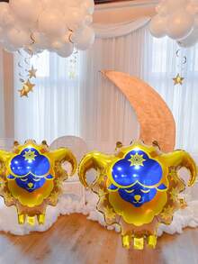 1/2pcs Eid Party Decorative Balloons, Gold Eid Sheep Foil Balloons, Suitable For Eid Home Indoor Decor, Ramadan Theme Party Decor, Ramadan Kareem, Ramadan Mubarak, Eid Mubarak, Eid Party - Multicolor - View 3