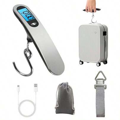 Luggage Scale, New 2.0 Portable Digital Suitcase Weight Scale With USB Charging, 110 Lb/50kg Luggage Scale With Hook, Travel Scale For Travel, Household And Outdoor