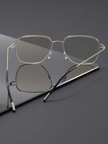 1pc Men's High-End Stainless Steel Screwless Polygonal Blue Light Blocking Glasses, Ultra-Light & Flexible, Anti-Radiation For Computer, Phone, TV - Multicolor - View 7