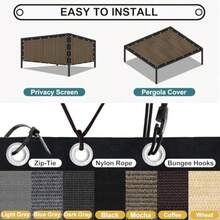 ShadeandBeyond - Tela de sombra de sol 90% con ojales toldo de 10 x 12 pies lona de malla para patio exterior jardín patio mocha GN04Shade Cloth - Moca - Ver 6