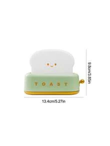 1pc Cute Bread Maker Tap Tap Night Light, Toast Shaped Soft Light Bedside Lamp, Healing Desktop Decor Ambient Light, Suitable For Bedroom Sleep Aid, Children's Room Decor, Desktop Ornament, Gift And Cozy Scenes