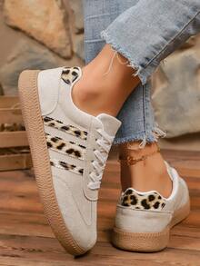 أحذية سكيت بورد مسطحة كاجوال يونيسكس جديدة للخريف، أحذية رياضية عصرية للخارج - بيج - مشاهدة 4