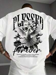 Camiseta de Manga Corta para Hombre Zrgoth, Casual, Versátil, con Estampado Simple - Blanco - Ver 1
