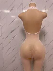 Áo hai dây gợi cảm hở đáy, cổ khoét sâu, có quần tất lưới bên trong, phù hợp với size XXS-M (40kg-65kg). Chiếc áo hai dây hở đáy gợi cảm này có thiết kế lưới xuyên thấu và quần legging, là lựa chọn hoàn hảo cho những đêm lãng mạn, ngày Valentine, kỷ niệm ngày cưới hoặc để tăng thêm sự tự tin. - Màu Hồng baby - Xem 3