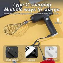 无线手持搅拌机、电动搅拌器、电动打蛋器、奶泡器、家用烘焙蛋糕奶油搅拌机、不锈钢搅拌机、圣诞厨房电器搅拌机、搅拌器、奶泡器、厨房、迷你搅拌机、搅拌机、搅拌研磨机、搅拌奶昔机、便携式搅拌机 - 彩色 - 查看 6