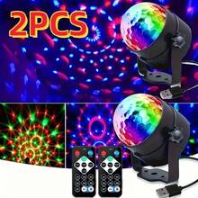 Bola de luz disco de cristal LED RGB con modos de iluminación- 7 modos con control remoto, ideal para fiestas familiares, discotecas, bodas, decoración del hogar, etc.! - Negro - Ver 6