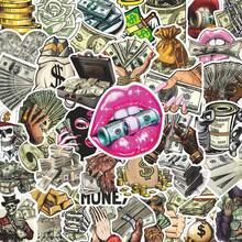 50 miếng dán hình biểu tượng đô la hoạt hình theo phong cách graffiti - Chất liệu vinyl chống thấm nước, thích hợp dán lên vali, sổ tay, laptop, bình giữ nhiệt, v.v. - Trang trí sổ lưu niệm theo phong cách retro. - Nhiều màu - Xem 10