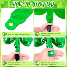 5pcs St. Patrick's Day Foil Balloons, Clover Foil Balloons, Lucky Irish Balloons For Shower, Wedding, Birthday, St. Patrick's Day Party Decoration - Multicolor - View 6