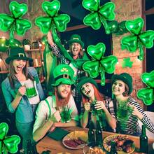 5pcs St. Patrick's Day Foil Balloons, Clover Foil Balloons, Lucky Irish Balloons For Shower, Wedding, Birthday, St. Patrick's Day Party Decoration - Multicolor - View 5