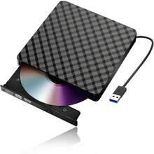 Grabadora CD/DVD Externa USB 3.0, Lector de CD, Grabadora CD/DVD Lector Portátil, Unidad Óptica Externa de Player Compatible con 98//8/10/XP/Vista Linux OS - Negro - Ver 8