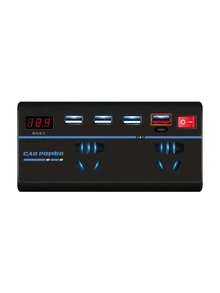 Cargador de coche multifunción de 200W, cargador de coche rápido G8/G9 USB-A Tipo-C de 7 puertos con interruptores independientes y pantalla LED - Multicolor - Ver 10