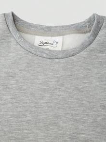 Boys' cotton black drop-shoulder sweatshirt, street-style cool spider web pattern top, loose-fitting casual sweatshirt, thick fabric warm round-neck sweatshirt for autumn and winter, leeren's flee-Crena's flee-d leeaut.com - 黑色+杏色+花灰色 - 查看 6