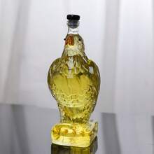 1pc Hand-Blown Eagle-Shaped Glass Liquor Bottle, High Borosilicate Material, Yellow Painted Accents On Eagle's Beak And Claws, Vivid Details. Black Cap Seal, Wine Storage Function, Suitable For Packaging - 無色 - 查看 9