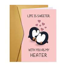 Funny Valentine's Day & Anniversary Card - Perfect For Boyfriend/Girlfriend/Wife/Husband | Friendship Thank You & Birthday Card - Cute Greeting Card: "Life Is Sweeter With You"-1PC - Multicolor - View 2