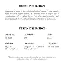 SWAROVSKI UNA Angelic Pavé Round Cut Medium Green Rhodium-Plated Armband för Damer - En Lyxig och Passande Gåva till Mammor, Flickvänner, Älskare, Jul, Nyår, Födelsedag, Tillbaka till Skolan eller Bröllop. - Grön - Visa 6