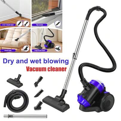 Royalswill 1000W Bagless Cylinder Vacuum Cleaner, Powerful Lightweight Floor And Carpet Vacuum Cleaner, Pet Vacuum Cleaner Suitable For Hard Floors And Carpets, 4M Long Cord, HEPA Filter