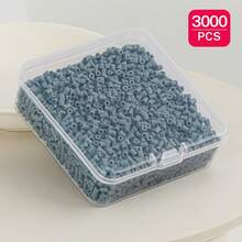 3000 hạt nhựa dẻo mini trong suốt 2.6mm, dạng ghép hình pixel, hạt sắt nung chảy, chất lượng cao, quà tặng thủ công tự làm, hoàn hảo cho Giáng sinh, Halloween và các dịp lễ khác. - Đậu - Xem 8