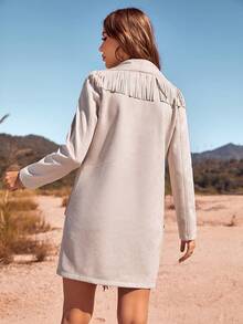 RELISH NOLESS Abbigliamento western da donna, outfit da cowgirl, stile boho hippie, vecchio stile bohémien, abbigliamento da festival - Beige - Visualizzare 2