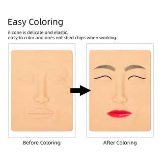 ATOMUS 3D纹身练习皮微针用品眉毛眼线唇鼻练习乳胶皮永久化妆眉毛纹身训练工具1件