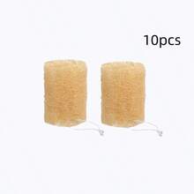 2个装天然丝瓜络沐浴海绵，非洲网状海绵，用于去角质，使肌肤光滑清洁，男女通用，适用于浴室、脸部和背部清洁。