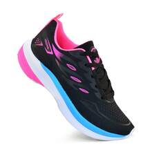 Women's Comfortable Athletic Shoes Kit + Modern Square Digital Watch For Workouts - 黑色/粉紅色/藍色 - 查看 2