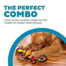 Outward Hound Durablez Medium Gecko Stuffing-Free Squeaky Pl 11ush Dog Toy For Puppies & Dogs - Interactive, Soft Yet Tough, No Mess, Jumbo Squeaker, Long-Lasting Play, 13.75 Inch, Orange,Medium(Packof1),OrangeGecko - OrangeGecko - View 3