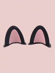 2Pcs 3D Cute Cat Ears Helmet Decor – Colorful Cartoon Animal Accessories For Motorcycle, E-Bike, Scooter, Bike Helmet, Fun & Stylish Headwear Decoration