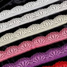 1Roll/10M 1.18inch/3cm Elastic Lace Trim Fabric Ribbon Craft DIY Stretch Lace Sewing Handmade Embroidery Home Accessories Clothing Lace Edge - Multicolor - View 12