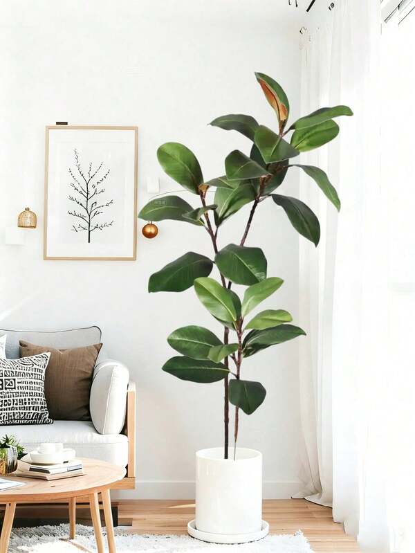 2pcs Artificial Magnolia Tree,Fall Artificial Magnolia Branch,Tropical Banyan Plants Fake Rubber Branch,Real Touch Fiddle Leaves, Artificial Greenery,For Home Garden Office Balcony Decoration, Thanksgiving Decor,Home Decor For Home,Hotel Decoration & Display Window Accents, Artificial Greenery,Cosas Para Cuarto,Hojas Verdes Artificial,Valentine's Day, Gift,Decoraciones Para Tu Cuarto,Outdoor Garden Decor,Wedding Decor