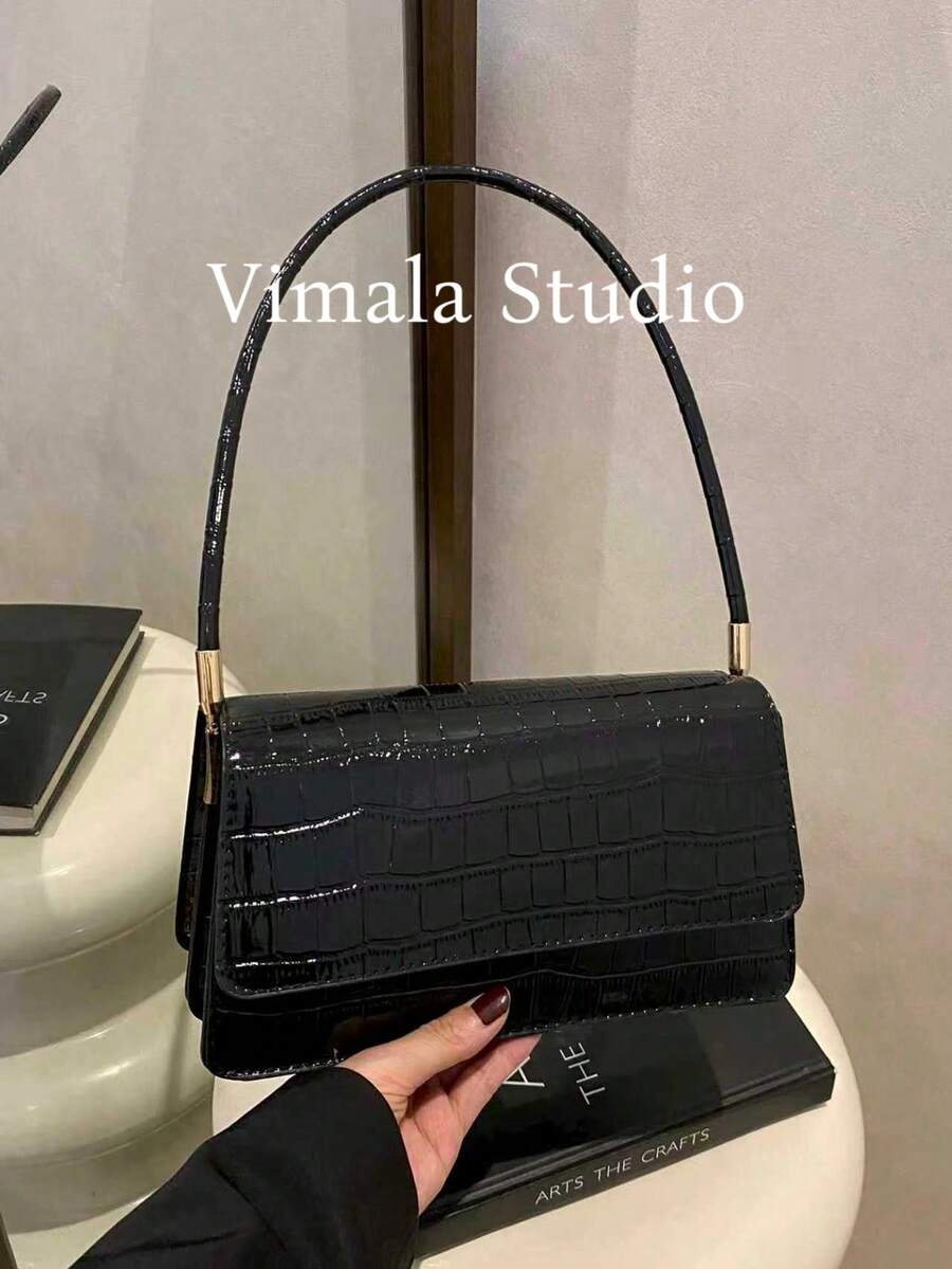 复古撞色豹纹优雅单肩/腋下包，女士豹纹手提包，豹纹强势回归