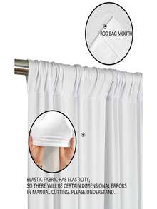 1片/2片白色婚礼背景布，弹性面料，可悬挂，顶部有孔设计，可用杆子、绳子等固定，适用于浪漫婚礼装饰、品牌活动、万圣节、圣诞节庆祝活动、生日派对（不含杆子，需另行准备）。 - 白色 - 查看 7