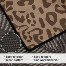 1Pc Large Fashionable Leopard Print Pattern Area Rugs, Black And Gray Color Scheme, Non-Slip Backing, Lightweight, Durable Polyester, Machine Washable, Easy To Clean, Soft Felt Back, Suitable For Living Room, Bedroom Or Office, Sofa, Coffee Table, Kitchen, Bathroom, Balcony, Entrance Carpet, Apartment, Dormitory, Porch, Patio, Farmhouse Decor, Low Pile Carpet, Low Pile Carpet - 樣式 2 - 查看 5