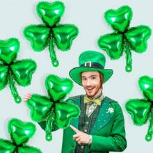 5pcs St. Patrick's Day Foil Balloons, Clover Foil Balloons, Lucky Irish Balloons For Shower, Wedding, Birthday, St. Patrick's Day Party Decoration - Multicolor - View 4
