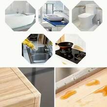 1 rollo de 3,2 m de cinta adhesiva transparente de PVC impermeable y resistente al moho, adecuada para cocina, baño, taller y superficies lisas - Multicolor - Ver 7