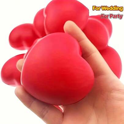 3/5/10pcs,Heart Stress Balls Valentine's Day Squishy Heart Shaped Foam Relax Ball, School Carnival Reward, Classroom Prizes, Valentine Party Favors, Valentine's Day Gifts, Classroom Small Gifts