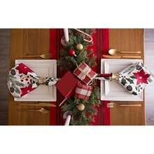 DII Mantel Redondo de algodón de 70 Pulgadas, Ramas de Acebo – Perfecto para cenas, Navidad, día Festivo o Uso Diario(Table Runner 14x72" Christmas Stag) - Multicolor - Ver 4