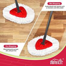 Mop Replacement Heads Compatible With O-Cedar EasyWring Spin Mops 6 Pack-Washable Microfiber Spin Head Refills-Easy Cleaning Mop Head Replacement - trắng - Xem 4