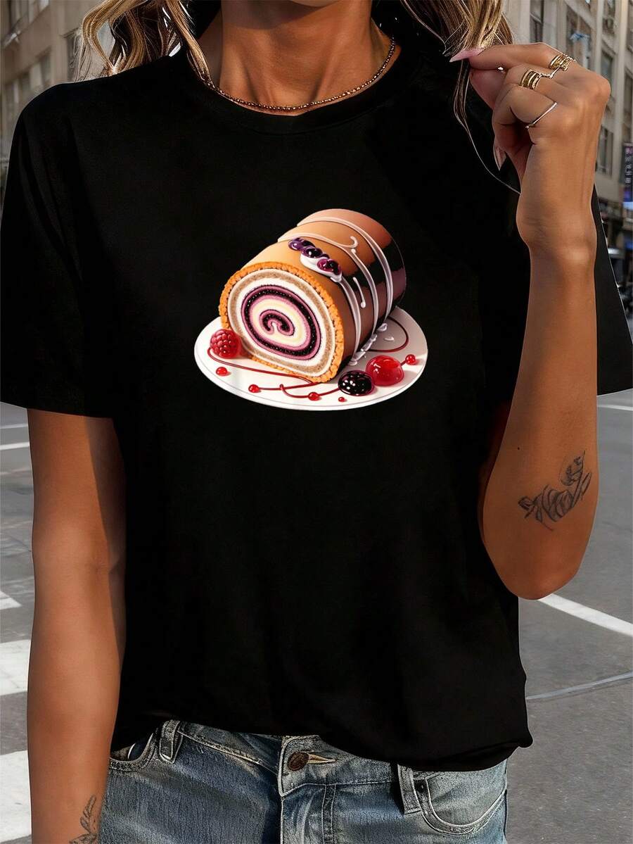 Camisetas femininas - Preto - Ver 1