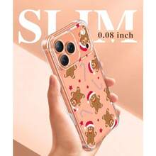 YChristmas Funda transparente para telefono con diseño de hombre de jengibre baston de caramelo y estrellas para iPhone 17 Pro - como en la foto - Ver 3